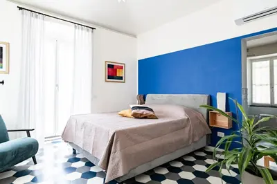 Letto o letti in una camera di Villa Cangallo