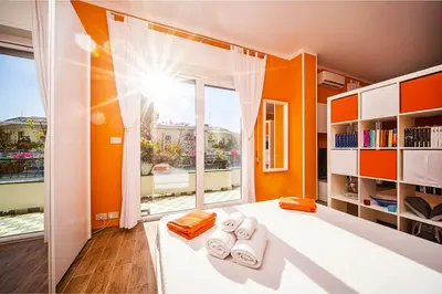 Letto o letti in una camera di Attic Apartment, Air Conditioning, Fast WiFi