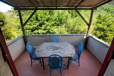 Balcone o terrazza di 164- Villa della Marchesa - Giardino e Piscina a pochi minuti dal centro di Sestri Levante
