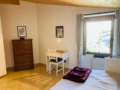 Letto o letti in una camera di Casa nella natura a Bobbio