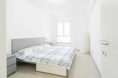 Letto o letti in una camera di 174 - Appartamento Riva Trigoso - 10 minuti a piedi dal mare e spiaggia