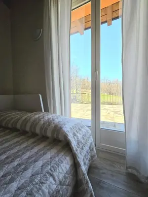Letto o letti in una camera di Oasi di pace nella Val di Taro