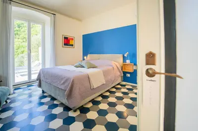 Letto o letti in una camera di Villa Cangallo