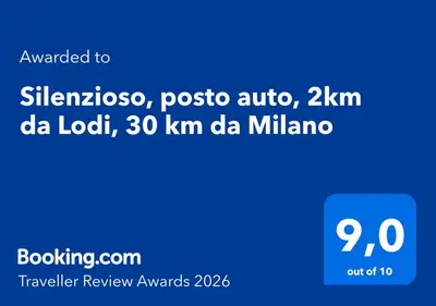 Certificato, attestato, insegna o altro documento esposto da Silenzioso, posto auto, 2km da Lodi, 30 km da Milano