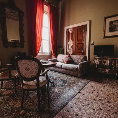 Letto o letti in una camera di Salotto delle Arti