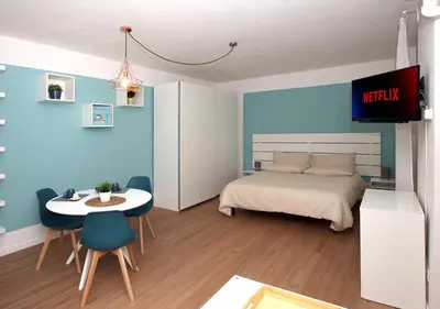 Letto o letti in una camera di Blue Mind