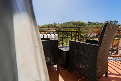 Balcone o terrazza di 147- Ca' da Lice nel centro di Sestri Levante, 5 minuti Baia del Silenzio, Mare e Spiaggia