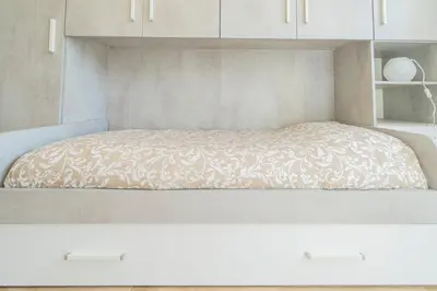 Letto o letti in una camera di 268 - Casa Paradise B2, nel verde di Casarza a 15 minuti d'auto dal Mare - PARCHEGGIO PRIVATO INCLUSO