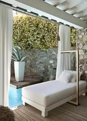 Letto o letti in una camera di Villa Michele