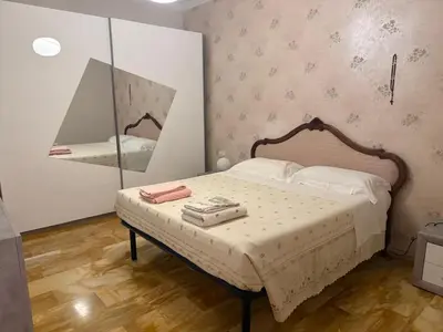 Letto o letti in una camera di La casa del papa'