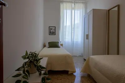 Letto o letti in una camera di 256 - Casa San Bernardo Vista Mare, nel verde di Sestri Levante