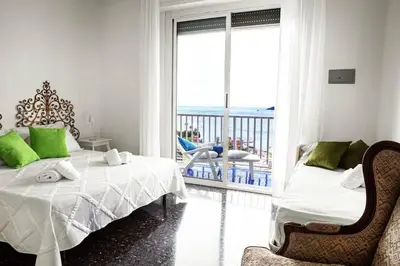 Letto o letti in una camera di Vista Mare Paradiso a Rapallo