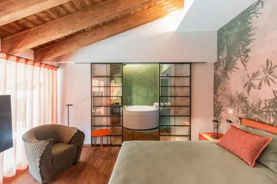 Letto o letti in una camera di Casale Riversa