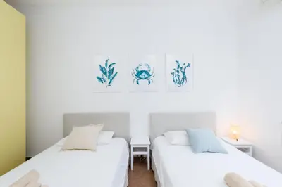 Letto o letti in una camera di 'Casa di Vivi' 300m from the beach Free Wifi Netflix