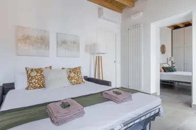 Letto o letti in una camera di Crema, Appartamento indipendente, 5 minuti dal centro città