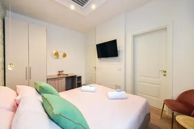 Letto o letti in una camera di Villa Sofia