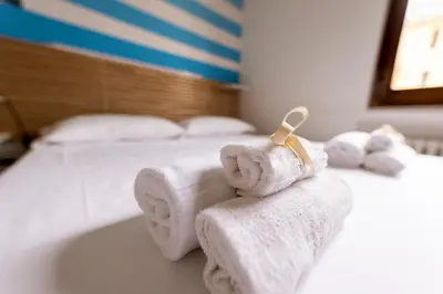 Letto o letti in una camera di Appartamento bohémien