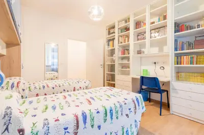 Letto o letti in una camera di Casa bianca, Levanto