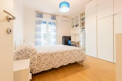 Letto o letti in una camera di Casa bianca, Levanto