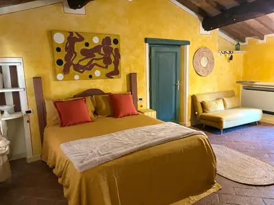 Letto o letti in una camera di B&B il Fornello a Padernello