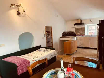Letto o letti in una camera di Al Castello