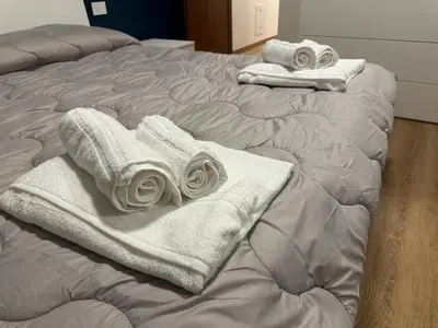 Letto o letti in una camera di Relax nel cuore dell Emilia AlloggiaRE vicino autostrada e RCF Arena