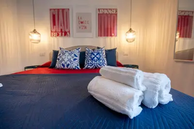 Letto o letti in una camera di aMoneglia, 2 minutes walk to the beach, PVT PARK