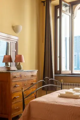 Letto o letti in una camera di Levanto Charme apartment up to 6ppl 20 steps to the water in the center