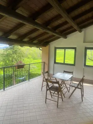 Balcone o terrazza di Cascina Bruna - Terrazza panoramica e giardino a Bobbio, Val Trebbia