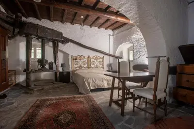 Letto o letti in una camera di 277B - Il Frantoio della Marchesa - Giardino e Piscina nel verde di Sestri Levante