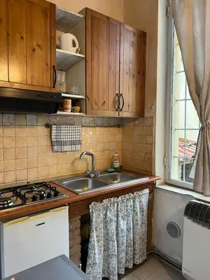Cucina o angolo cottura di Rifugio con cortile