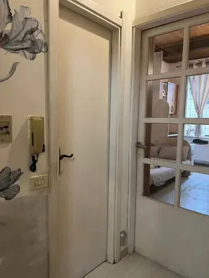 Letto o letti in una camera di Rifugio con cortile