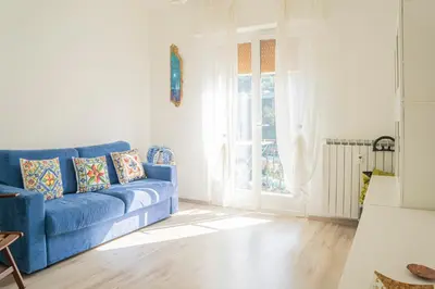 Area soggiorno di 073C - Casa Rapallo con Attico privato, 10 minuti dal Mare Spiaggie a piedi