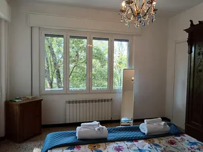 Letto o letti in una camera di Villetta Montallegro Rapallo