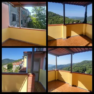 Vista generica sulle montagne o vista sulle montagne dall'interno dell'appartamento