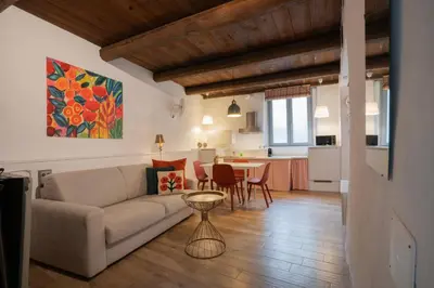 Area soggiorno di Le Case di Rosie, Tuscan Mountain View apartment, Pool