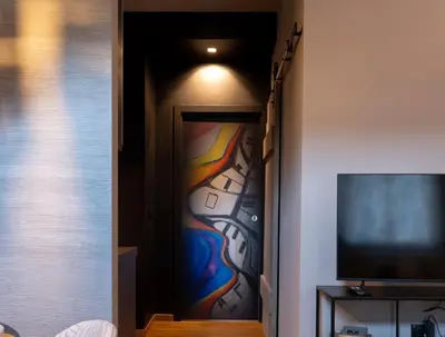 TV o dispositivi per l'intrattenimento presso Luxury Art & Chromotherapy Apt-Hospital District5