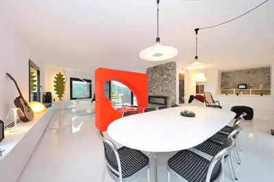 Area soggiorno di Luxury Minimalist Villa Pool Seaview Liguria