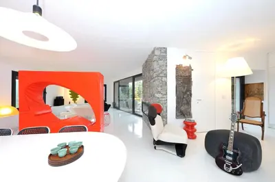 Area soggiorno di Luxury Minimalist Villa Pool Seaview Liguria