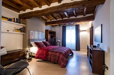 Letto o letti in una camera di Casa Nolli