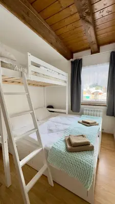 Letto o letti in una camera di Casa Blu