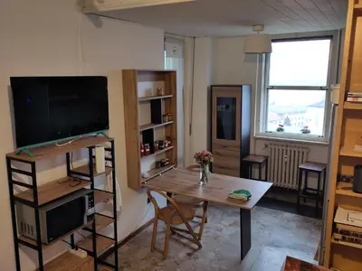 TV o dispositivi per l'intrattenimento presso AL GRATTACIELO appartamento panoramico