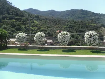Vista generica sulle montagne o vista sulle montagne dall'interno della casa vacanze