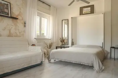 Letto o letti in una camera di Moneglia mare e relax