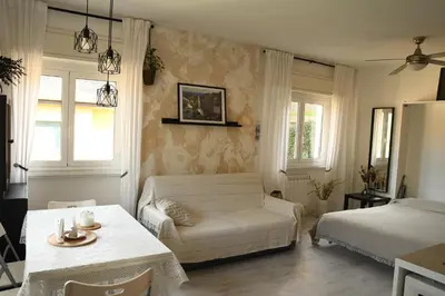 Letto o letti in una camera di Moneglia mare e relax