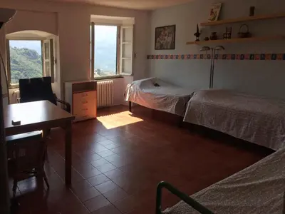 Letto o letti in una camera di Cinqueterre - Terrace and beautiful view