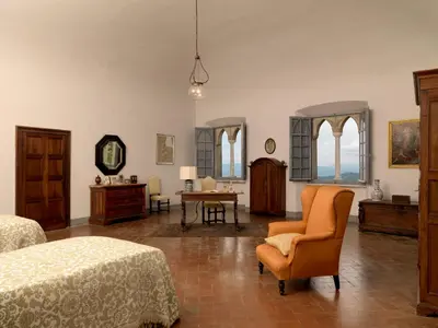 Letto o letti in una camera di Castello Malaspina di Fosdinovo