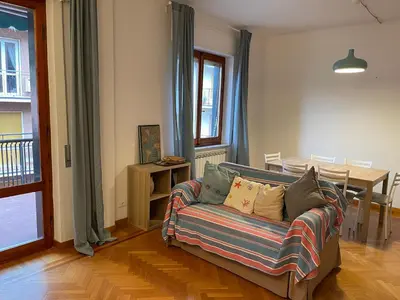 Area soggiorno di Giobea Apt - in the center - by the sea - with AC