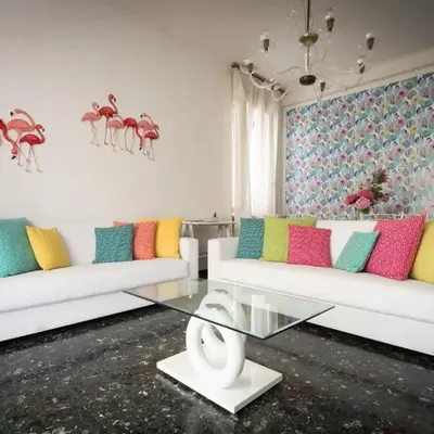 Flamingo & Cactus by the Sea