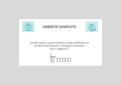 Certificato, attestato, insegna o altro documento esposto da Modena Charme Sant'Eufemia